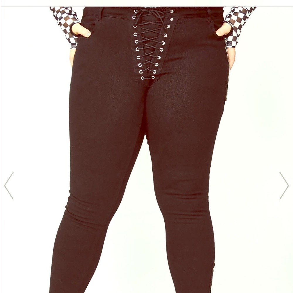 Dollskill lace up pants plus size